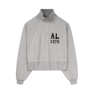 Cropped Ivy Half Zip - American Grey