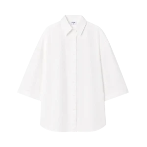 Oversized Short Sleeve Shirt - White