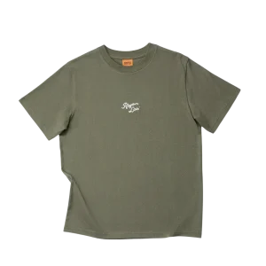 Heavy Vintage Embroidered T-Shirt - Silver Pine